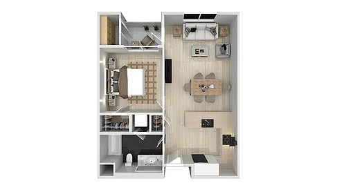 Floor plan 1 Bedroom 1 Bath A