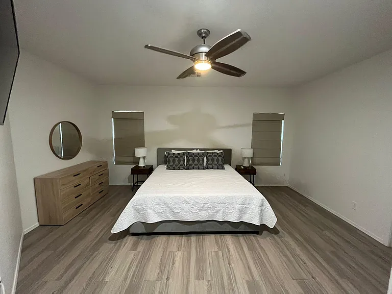 Master Bedroom with Closet and 60" TV