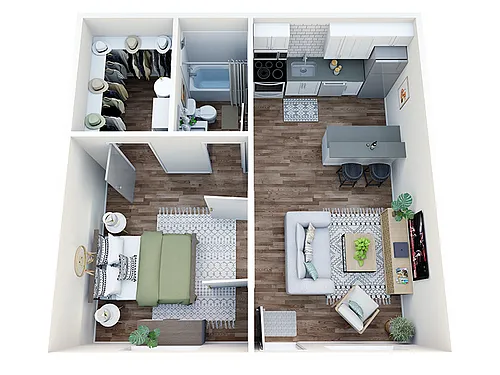 Floor plan 418 1 Bed 1 Bath