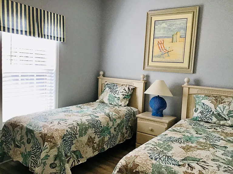 Guest room with extra long Twin beds.