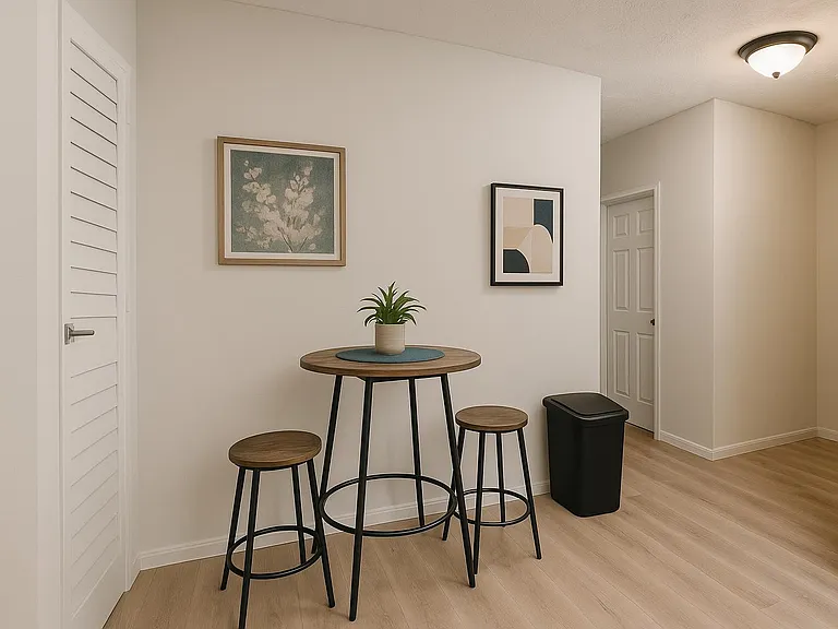 Cozy shared dining spot with a welcoming setup for meals, coffee, or catching up