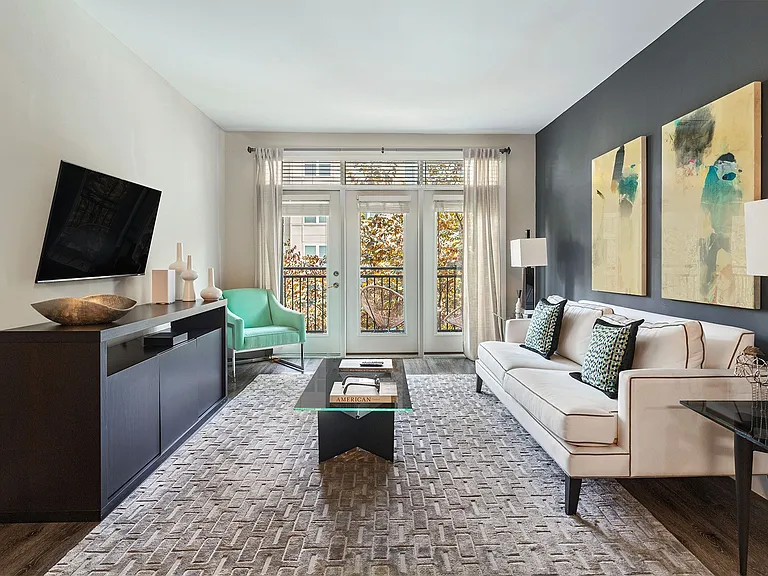Select homes have floor-to-ceiling windows as well as patios and balconies
