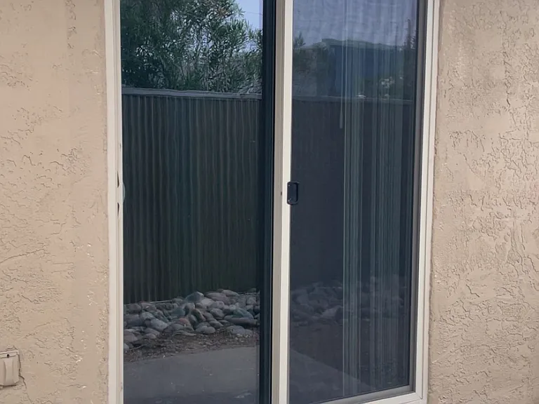 Sliding door from backyard