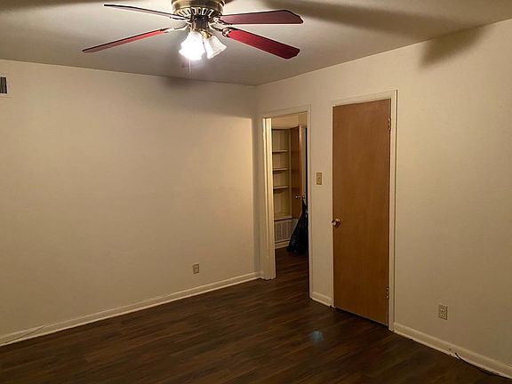 Wood floors in LR and Hall. Carpet in 2 bedrooms. Vinyl in bathroom and Kitchen.