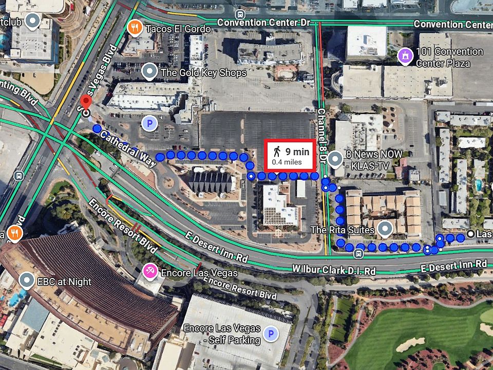 9 min walk to the strip!