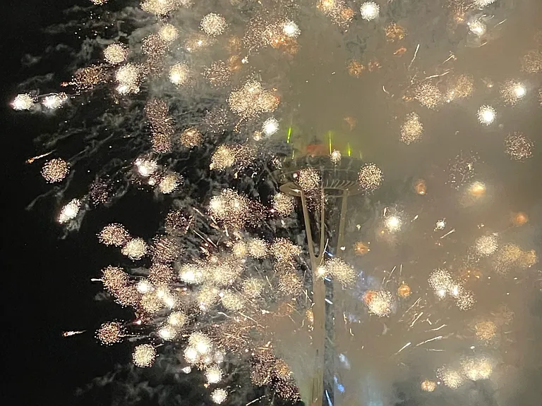 Space Needle celebration from the living room!