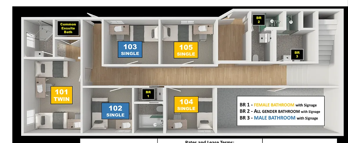 Floor plan 840 Hilgard Room 102