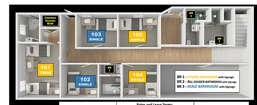 Floor plan 840 Hilgard Room 102
