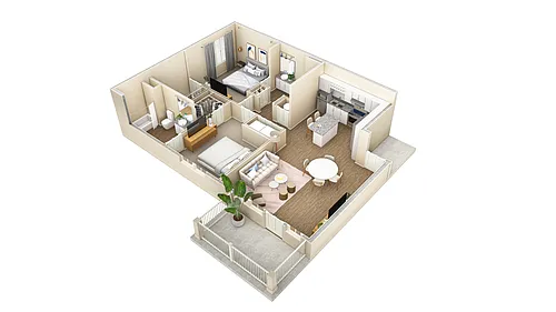 Floor plan 2 BR Vue Overlook