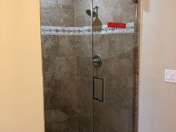 Master Shower is to Die for! New glass doors to make the house feel like a home!