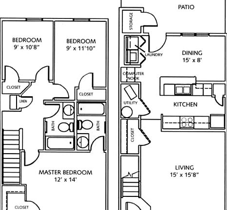 3x2 town home