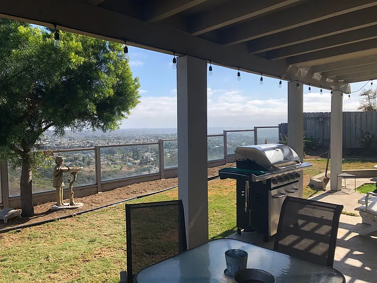 Covered patio off kitchen and living room