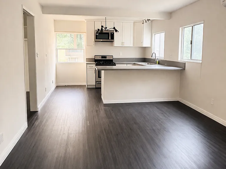 living room, kitchen