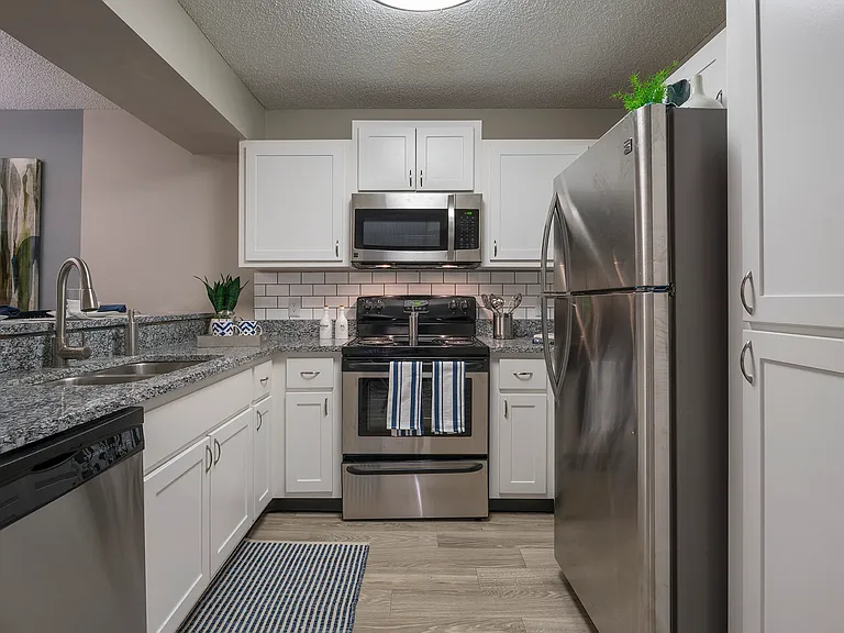 Kitchen with stainless steel appliances