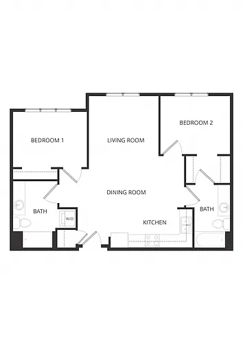 Floor plan Frederick 2B 2x2