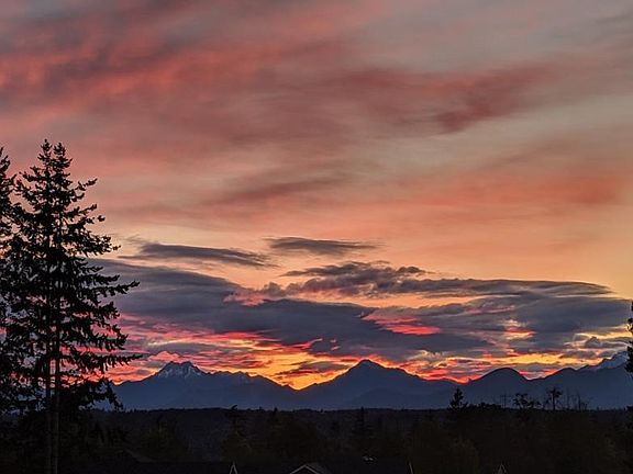 Gorgeous night time view of the Olympic Mountains.