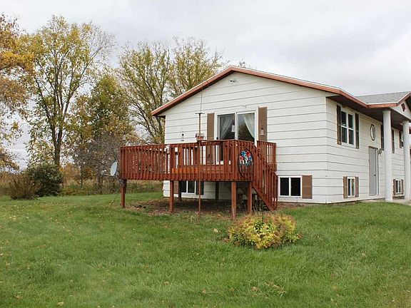 side view patio doors leading to deck