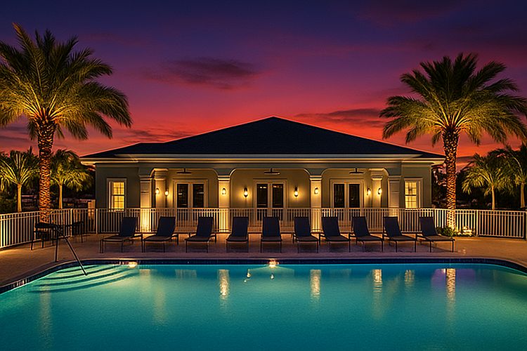 Ravinia Pool at Dusk
