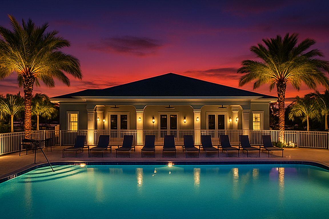 Ravinia Pool at Dusk