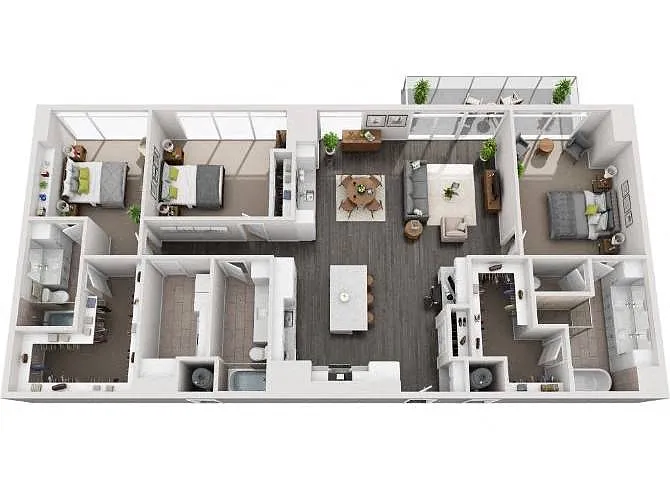 Floor plan 3BR/3BA PH C3C-PH
