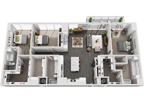 Floor plan 3BR/3BA PH C3C-PH