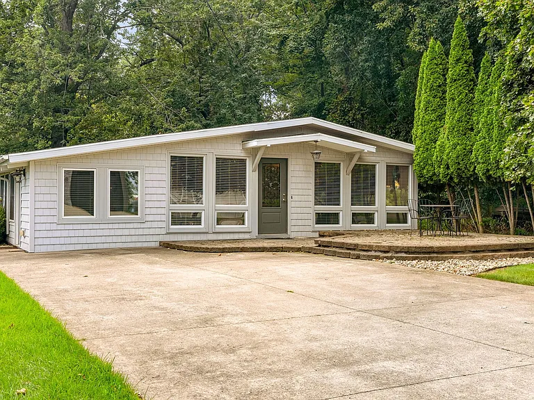 View from street of front and driveway