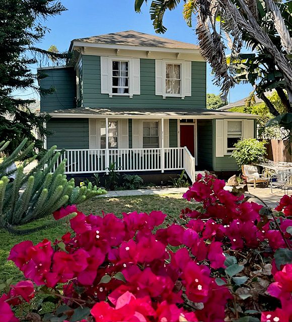 This apartment is the entire top floor of this Victorian house.