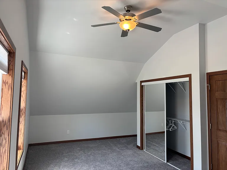 Master bedroom is 22'x12' with a vaulted ceiling