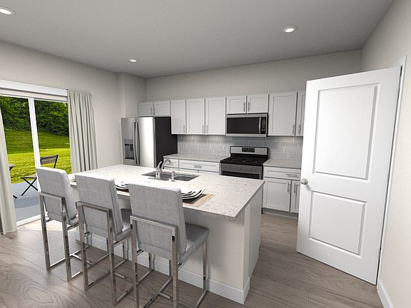 Spacious kitchen with large island