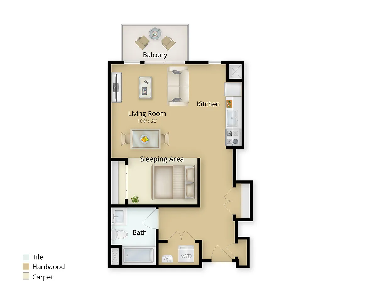 Floor plan Studio Wayside