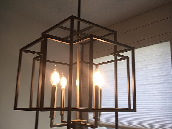 light over dining area