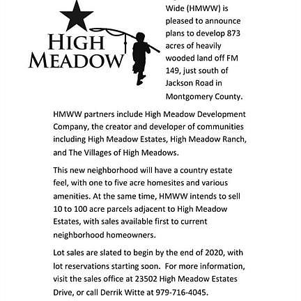 An offering from the developer to the owner of this home to buy additional acreage that backs to the home.