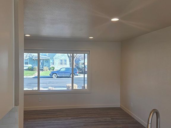 Living room with large window.
