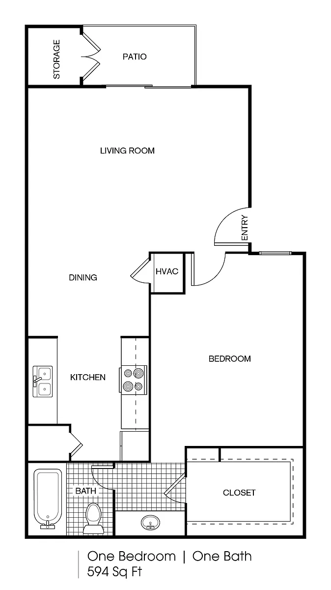 Floor plan 1 bedroom 1 bath