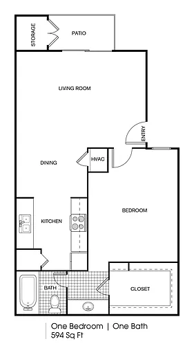 Floor plan 1 bedroom 1 bath