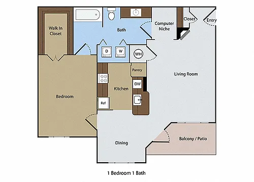 Floor plan Turnberry 1 BR 1 BA