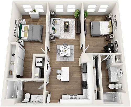 Floor plan 1B1R - Phase 1 Renovated
