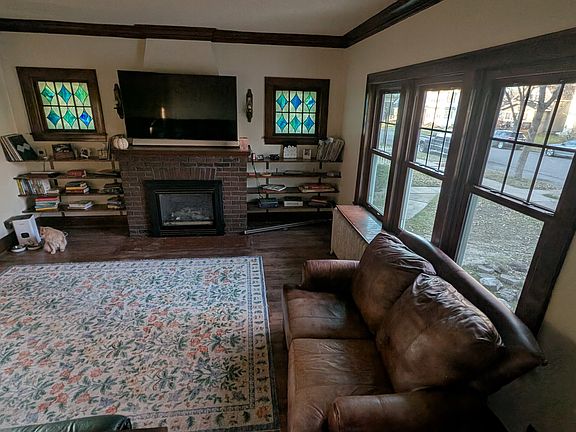 living room with electric fireplace