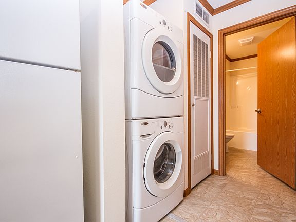 Washer/dryer; furnace/air cabinet; bath