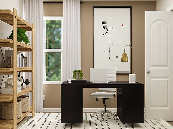 Secondary bedroom converted to an office