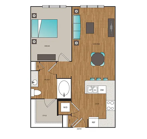 Floor plan Phase I 1x1 J