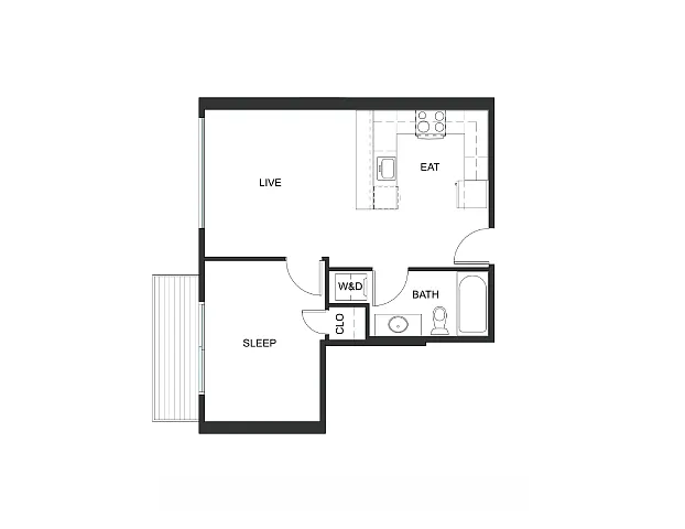 Floor plan 1x1 - A13 - Iron Flats