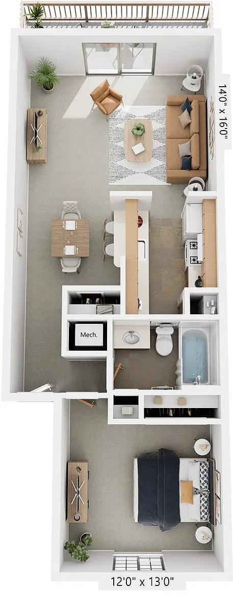 Floor plan One Bedroom