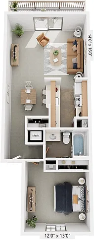 Floor plan One Bedroom