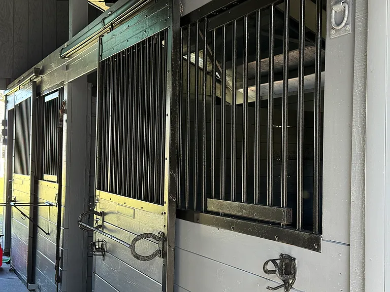 Inside of Barn. Everything was painted; doors, walls, ceiling, metal bar and accessories