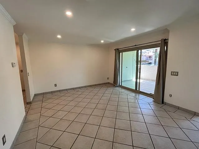 Living room showing patio