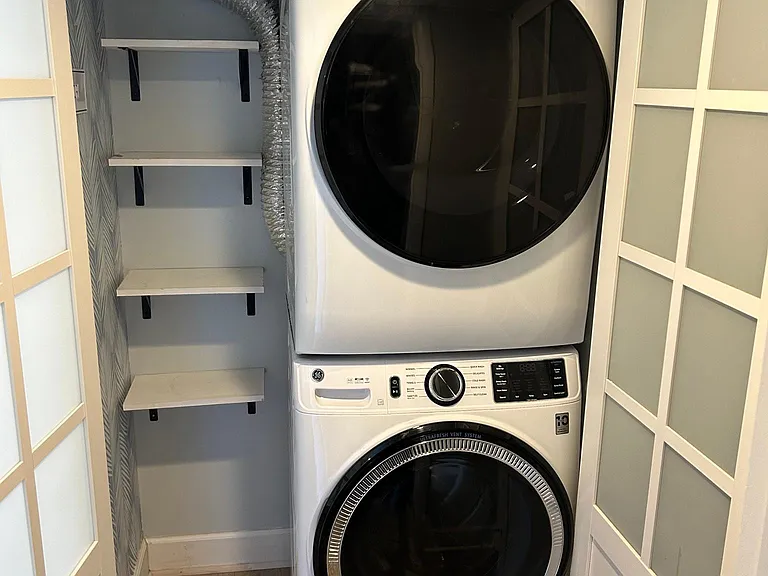 Full size washer and dryer in unit