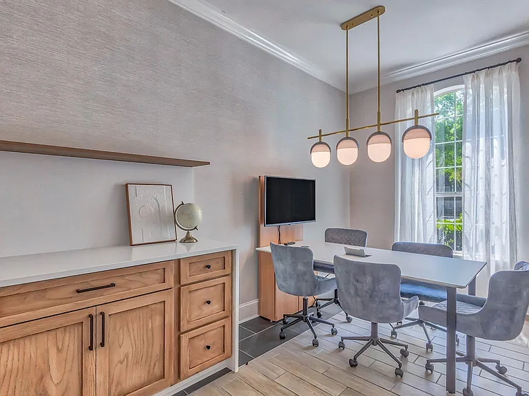 Private business center and dedicated workspace area
