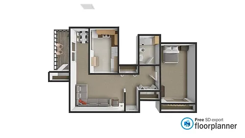 Floor plan 1 Bedroom 1 Bath