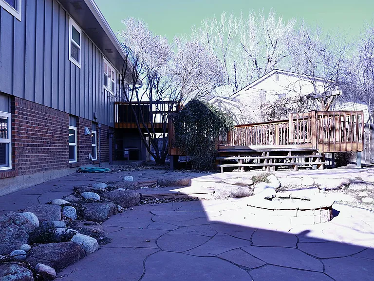 Fire pit and deck